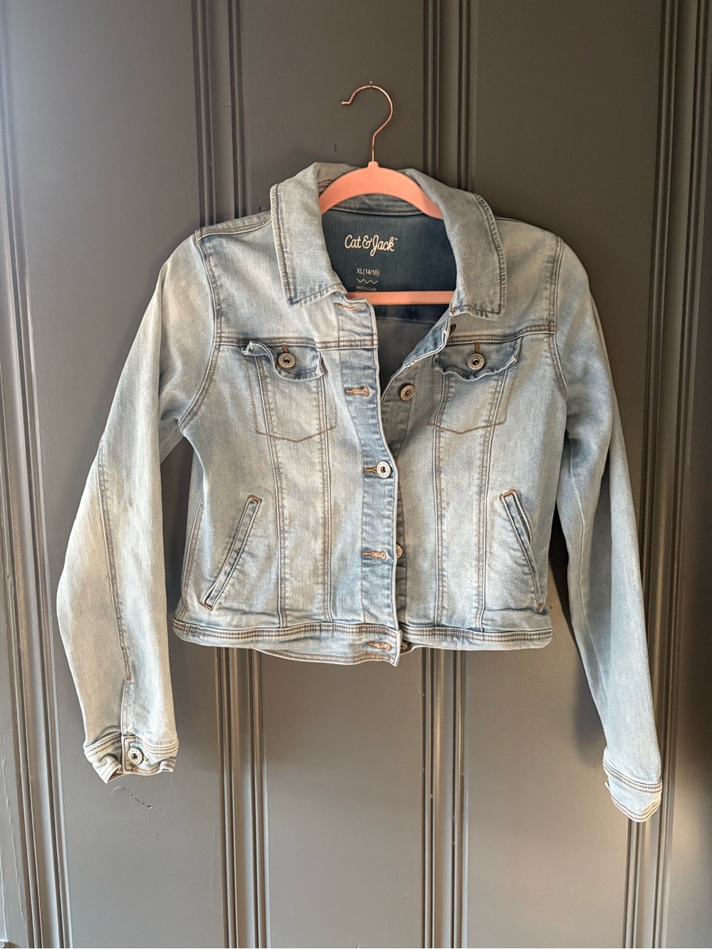 Cat & Jack Light Wash Blue Denim Jacket